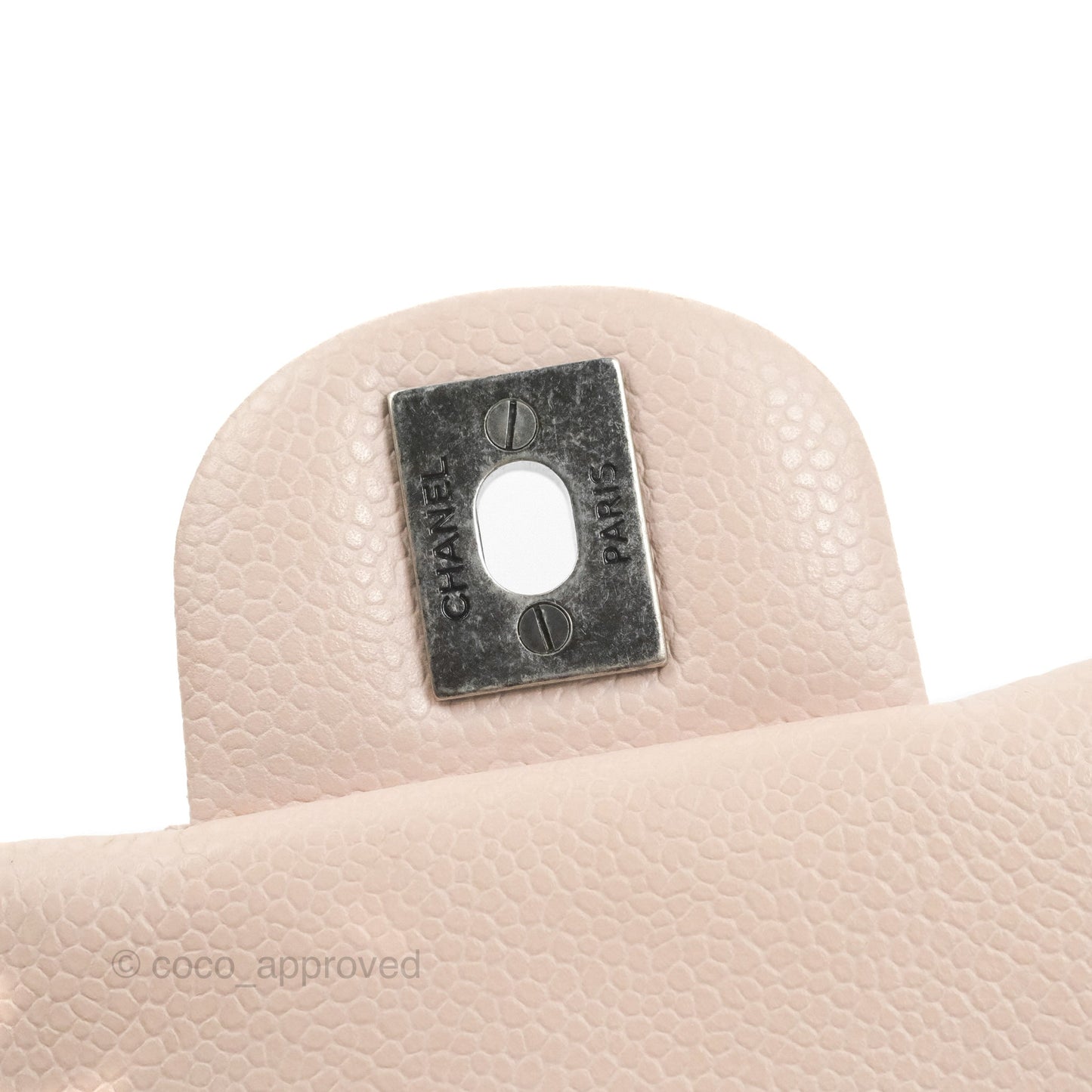 Chanel Quilted Mini Square Sakura Pink Caviar Ruthenium Hardware