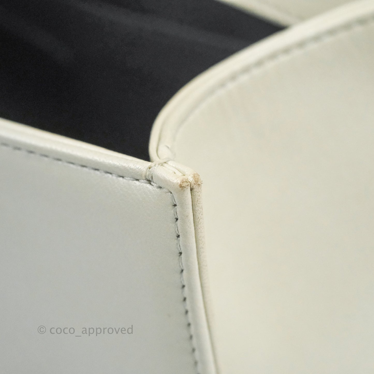 Chanel Cube Embossed Medium Boy Bag Iridescent Pearl White Lambskin Gold Hardware