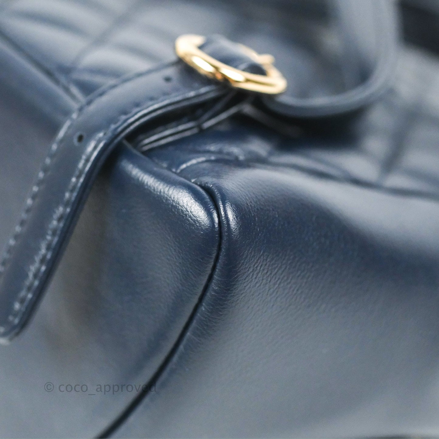 Chanel Duma Backpack Medium Navy Calfskin Gold Hardware 23P