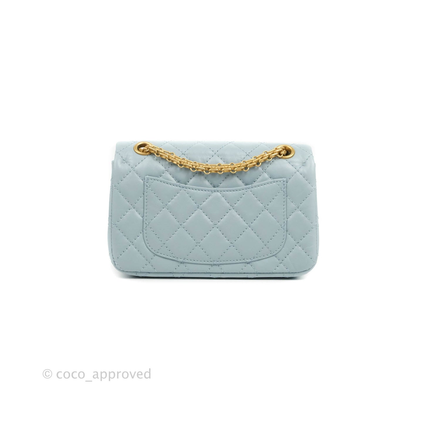 Chanel Mini Reissue 224 Light Blue Aged Calfskin Aged Gold Hardware