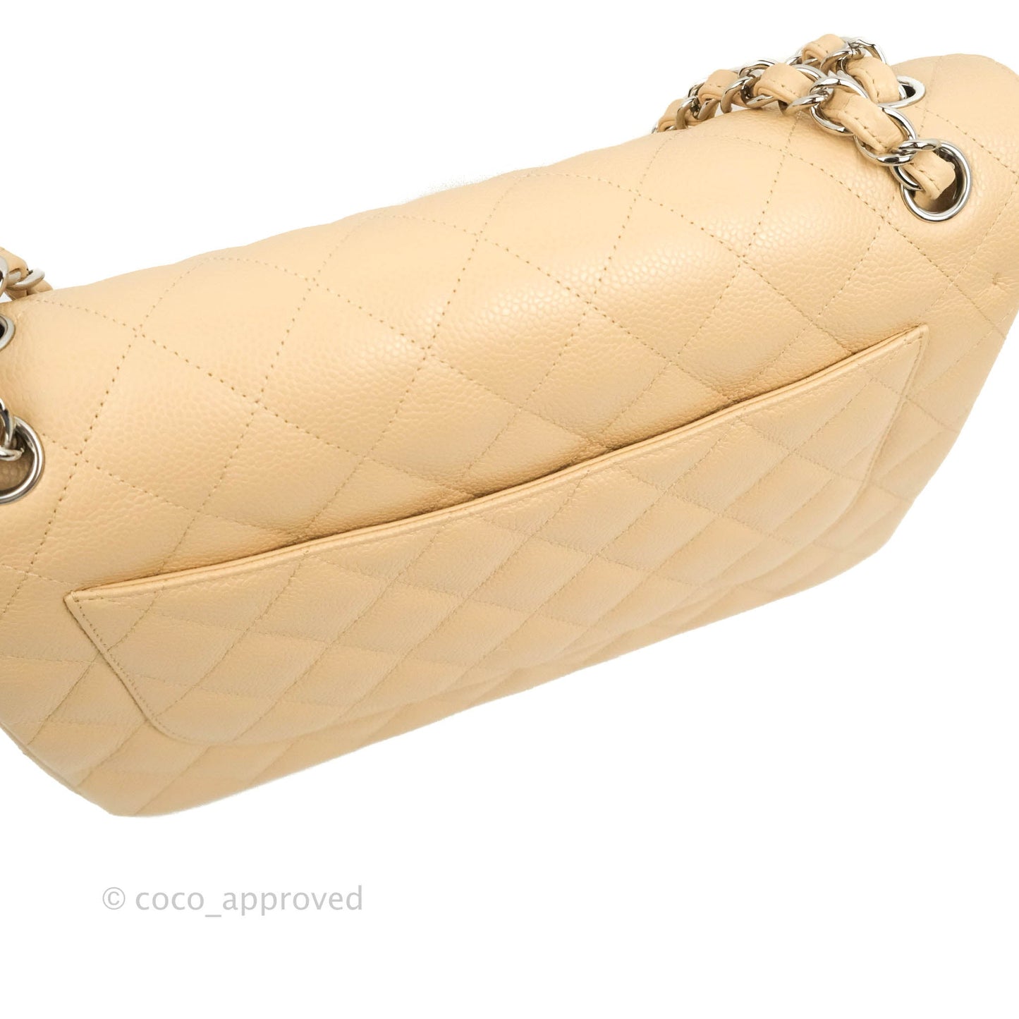Chanel Jumbo Double Flap Beige Caviar Silver Hardware⁣⁣