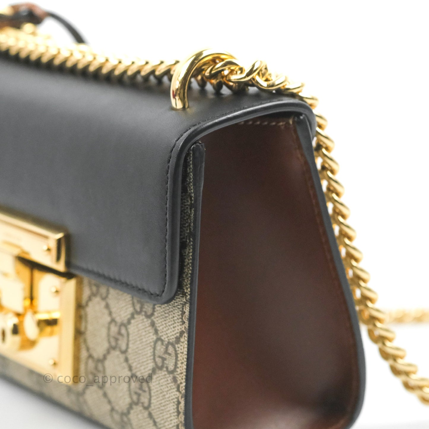 Gucci Padlock Small GG Shoulder Bag Black Beige/ Ebony GG Supreme Canvas