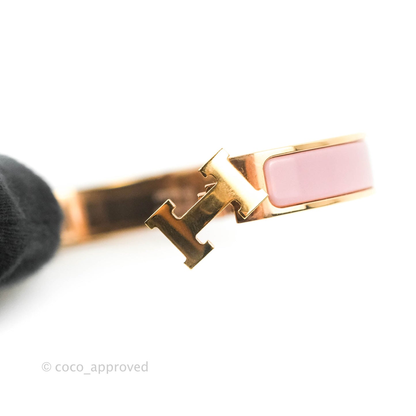 Hermès Clic H Bracelet Pink Nacarat Rose Gold PM