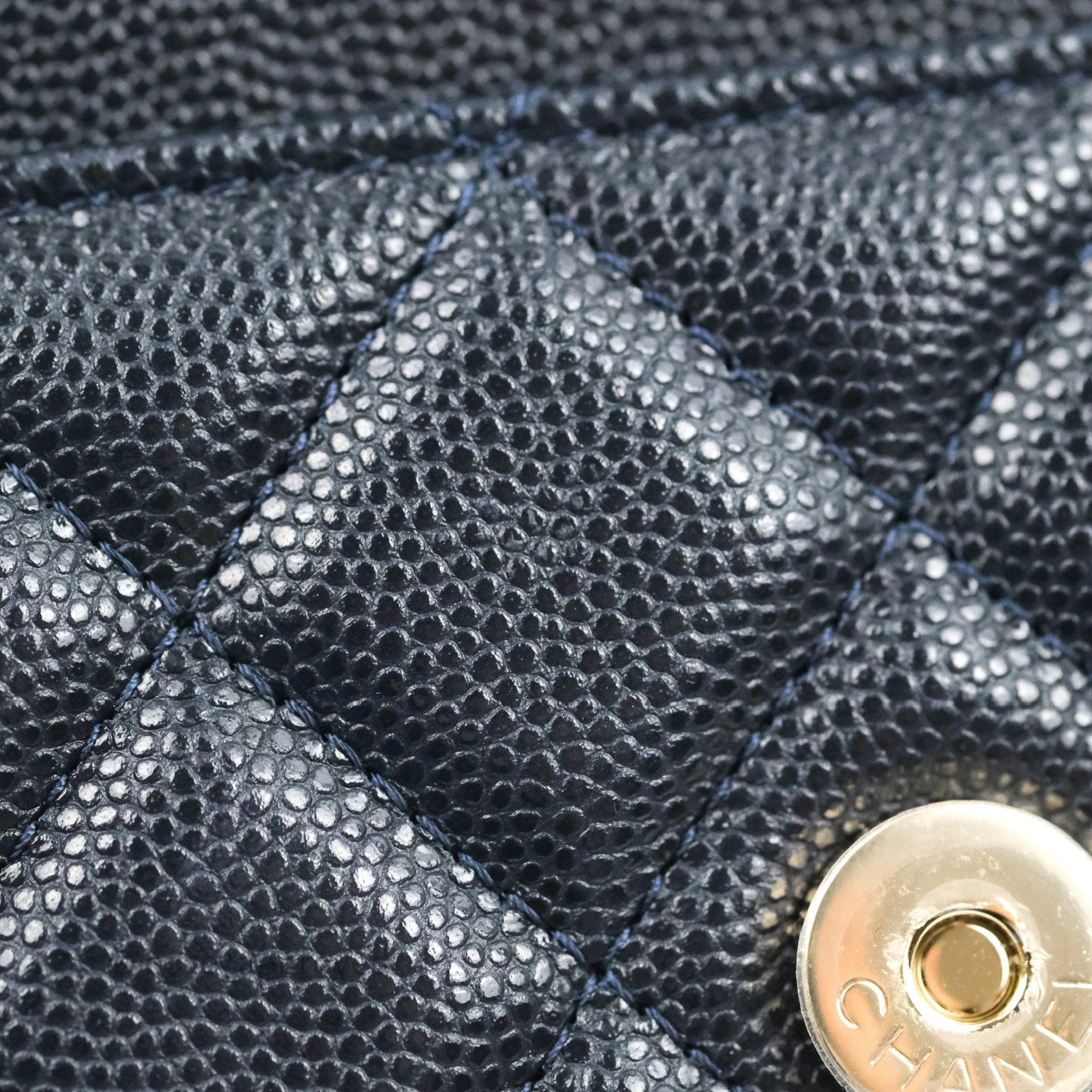 Chanel Quilted Classic Wallet on Chain WOC Navy Caviar Gold Hardware