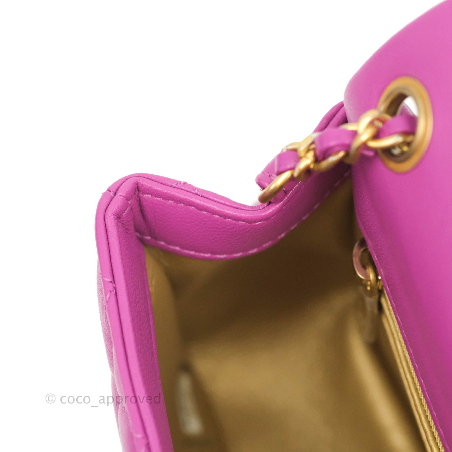 Chanel Mini Rectangular Pearl Crush Quilted Purple Lambskin Aged Gold Hardware