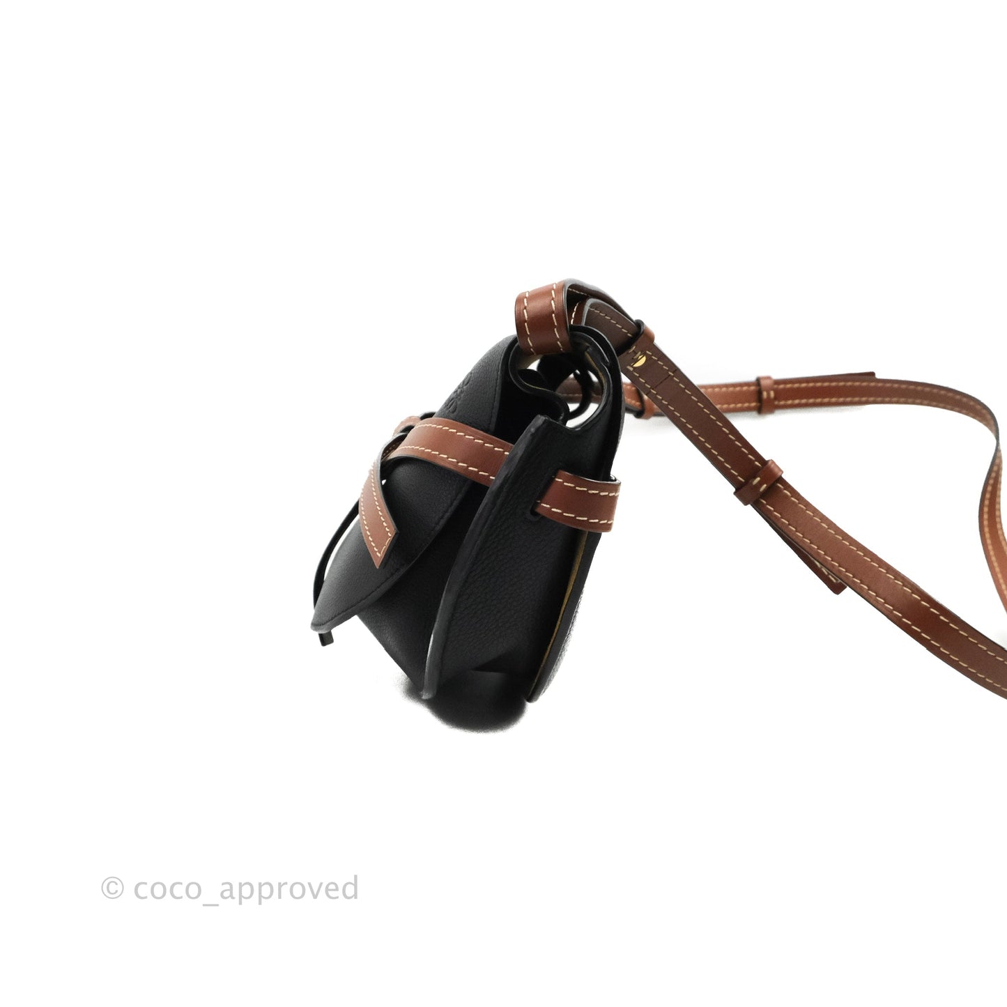 Loewe Small Gate Bag Black/Pecan Grained Calfskin
