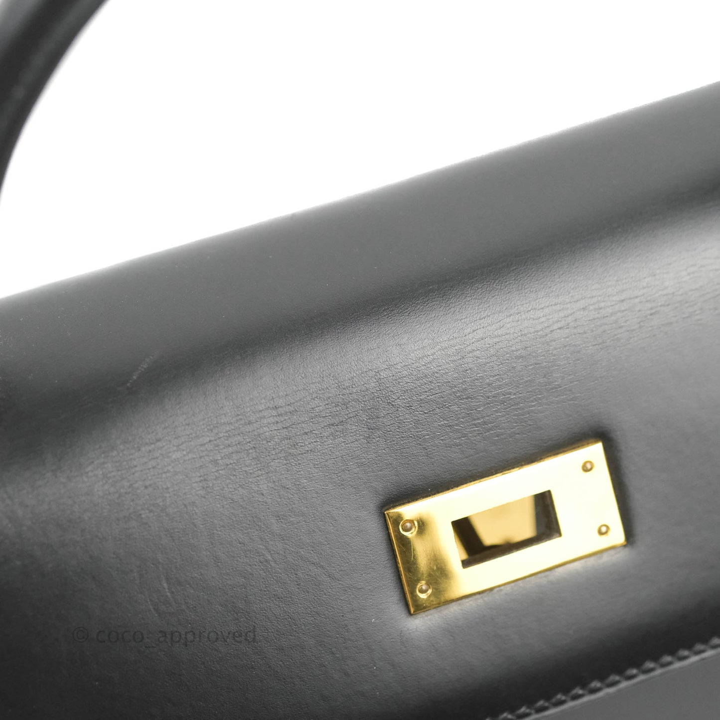 Hermès Kelly 28 Vintage Sellier Black Box Leather Gold Hardware