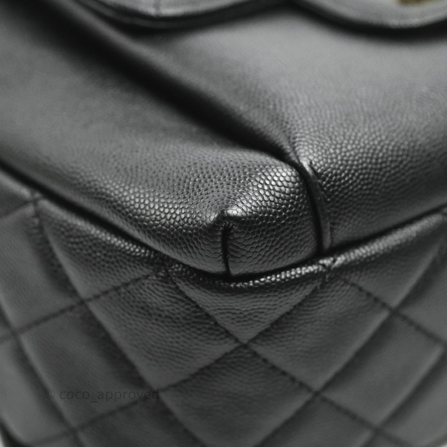 Chanel Quilted Large CC Day Backpack Black Caviar Gold Hardware