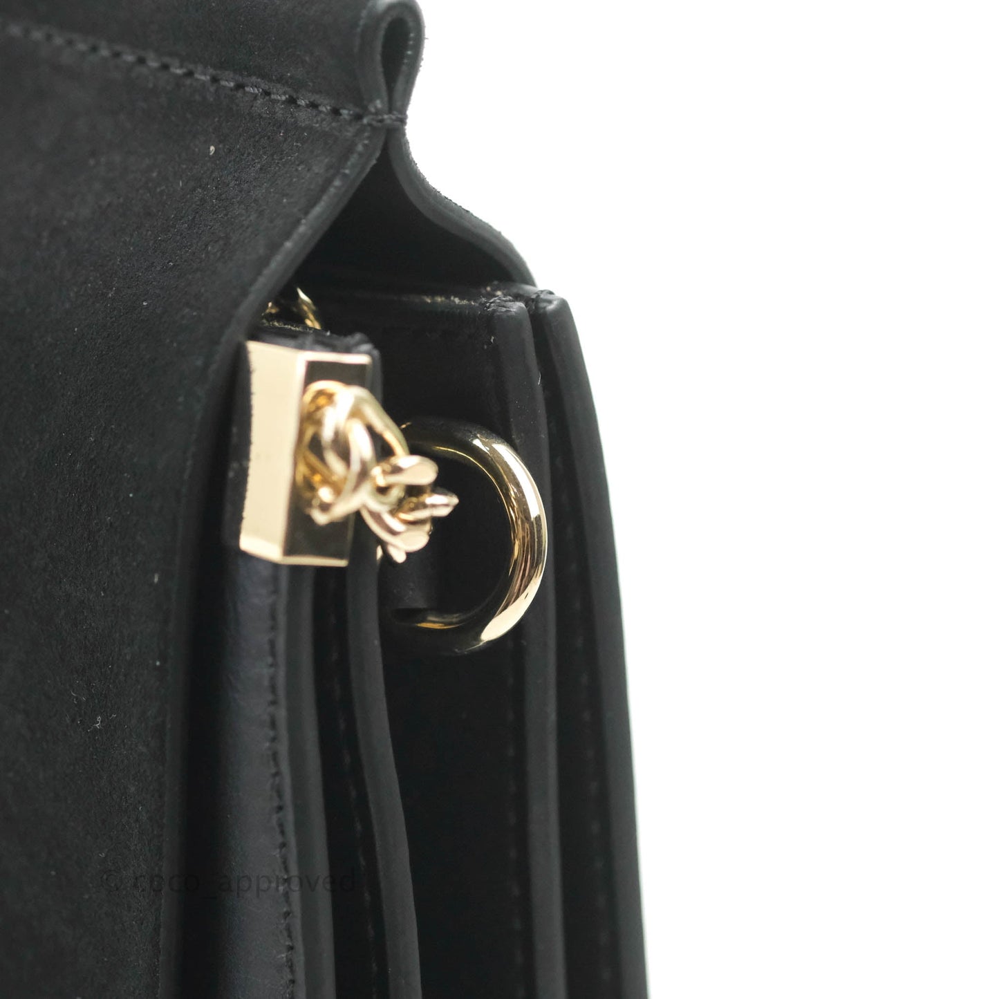 Chloe Medium Faye Shoulder Bag Black Suede Calfskin Leather
