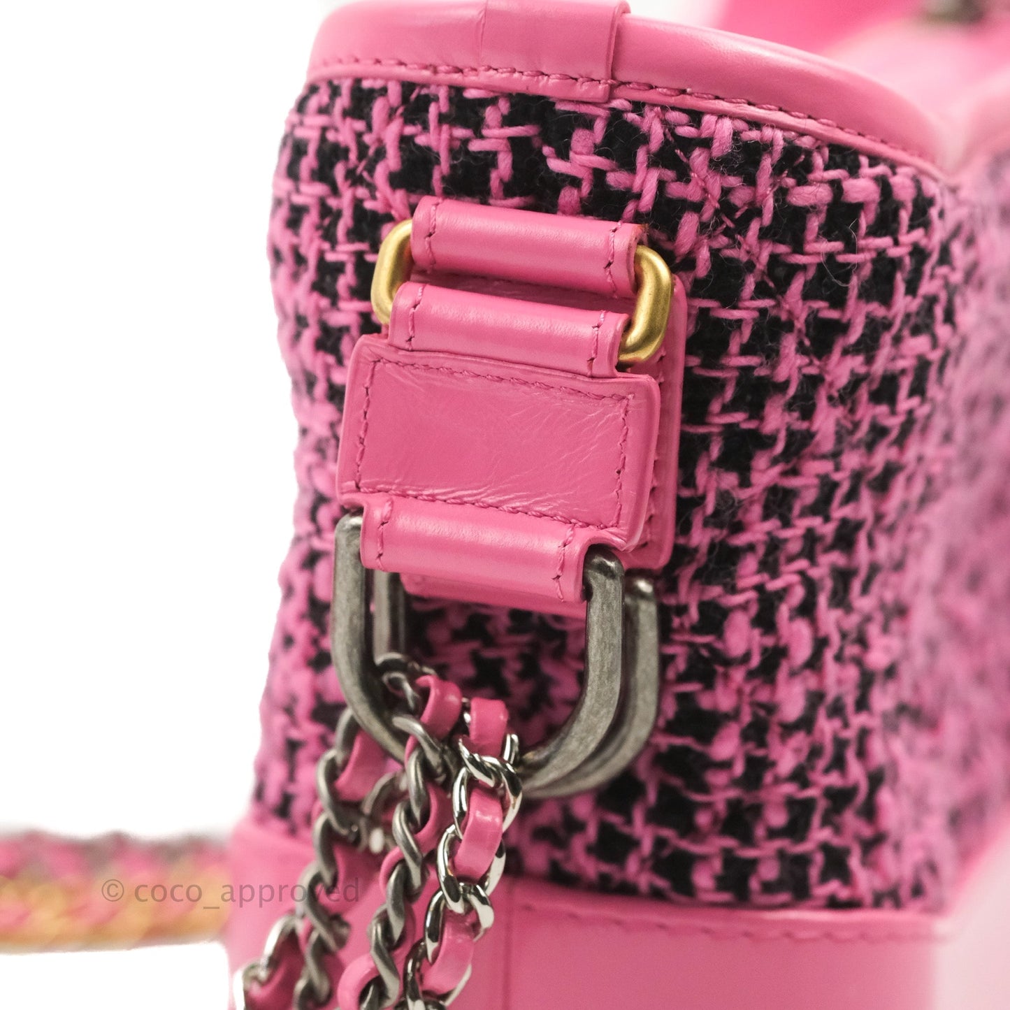 Chanel Small Gabrielle Hobo Pink/Black Tweed Mixed Hardware