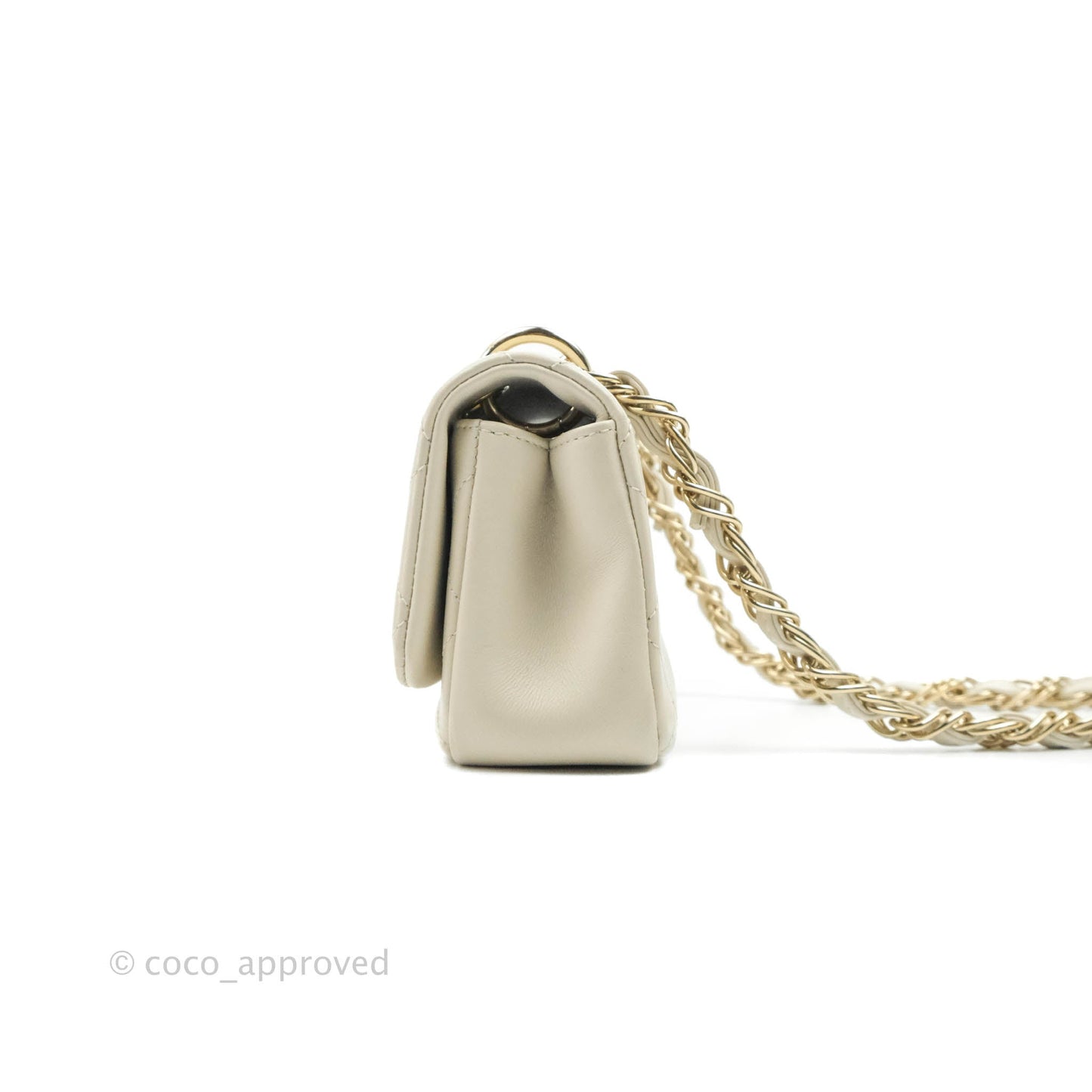 Chanel Flat Quilted Flap Bag Lambskin & Gold-Tone Ivory