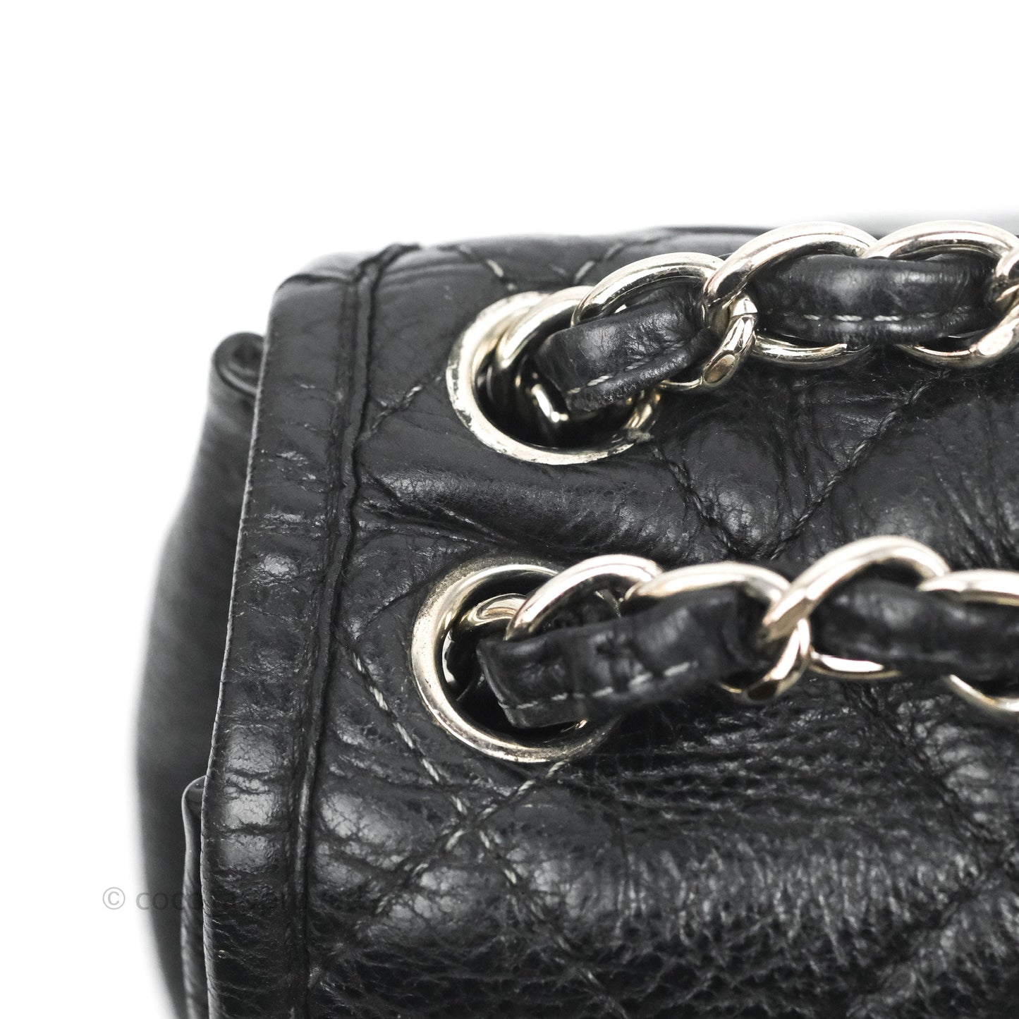 Chanel Flap Bag Black Calfskin Silver Hardware