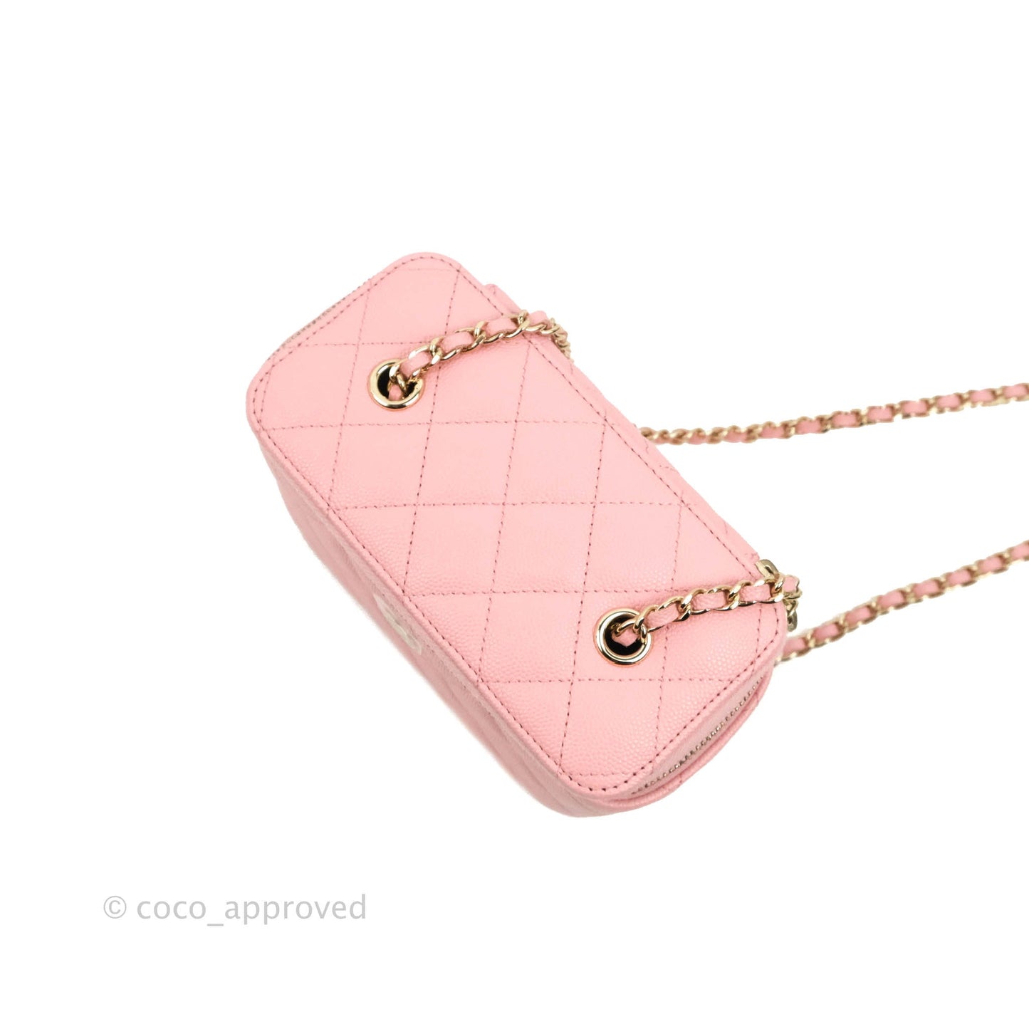 Chanel Classic Vanity With Chain Pink Caviar Gold Hardware