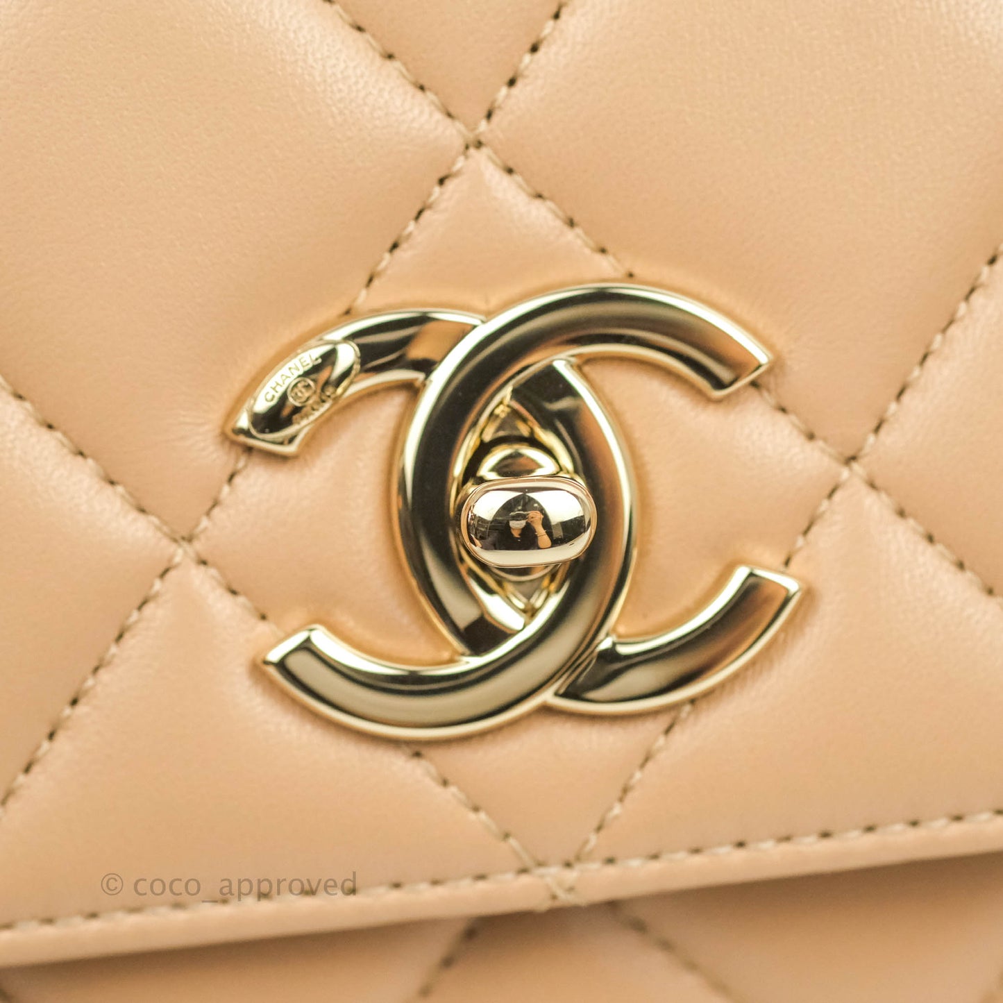 Chanel Trendy CC Small Beige Lambskin Gold Hardware 22S