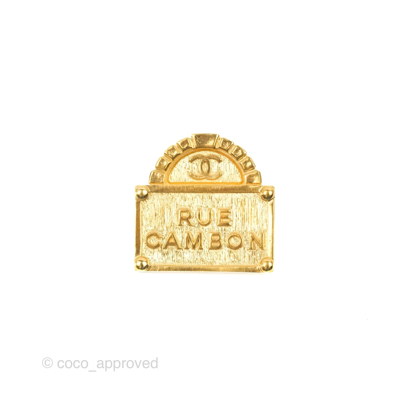 Chanel Rue Cambon Brooch Gold Tone 22A
