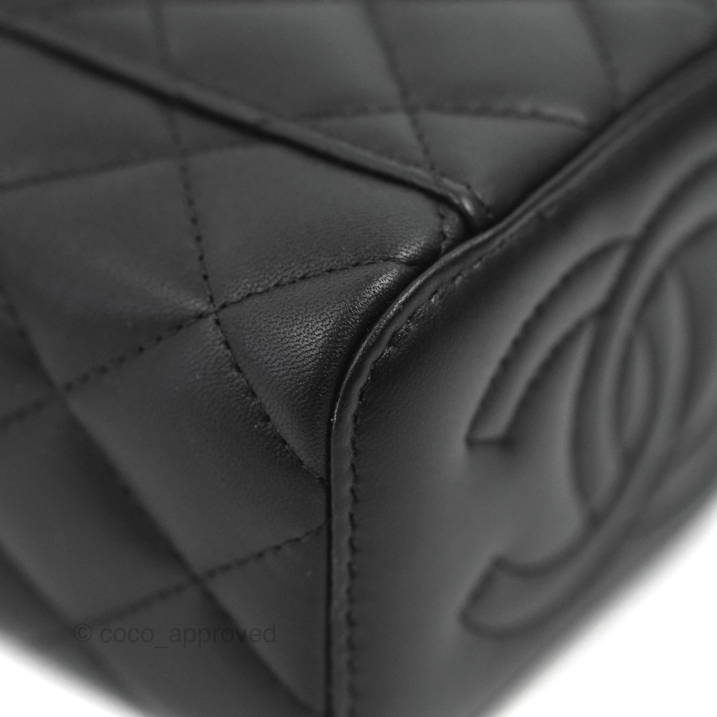 Chanel Mini Ball Crush Vanity With Chain Black Lambskin Gold Hardware