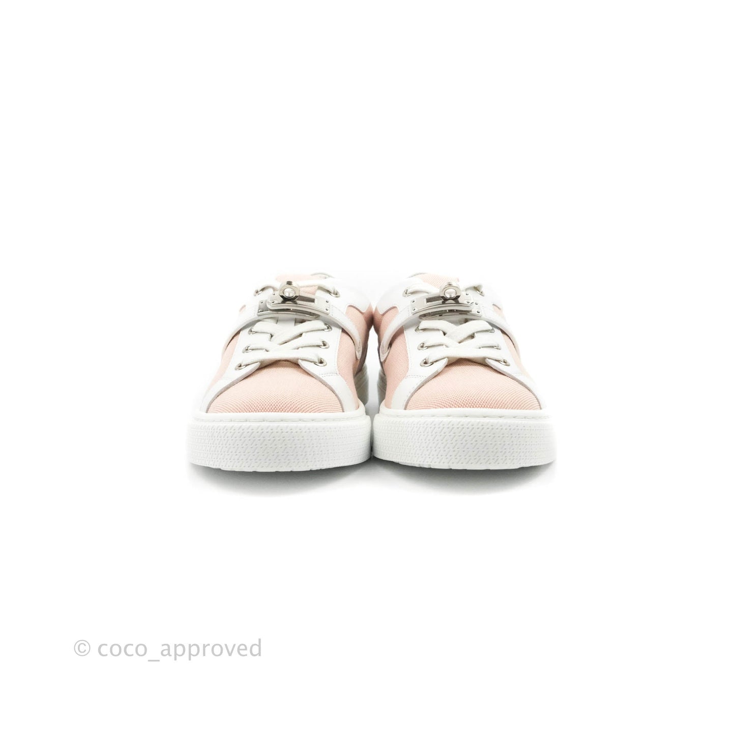 Hermès Day Sneakers Framboise Canvas White Calfskin Size 37