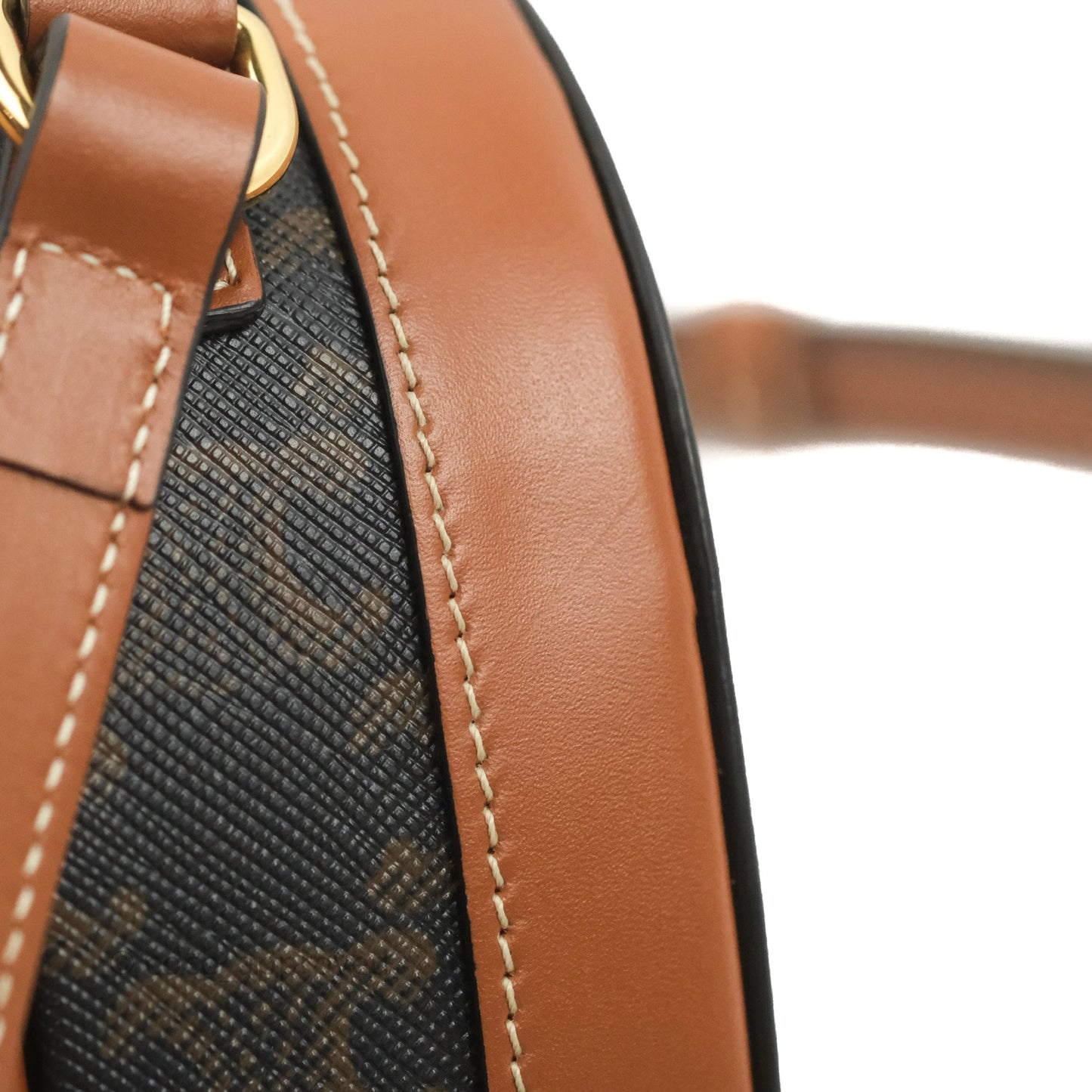 Celine Heart Tambour Bag Triomphe Canvas Tan