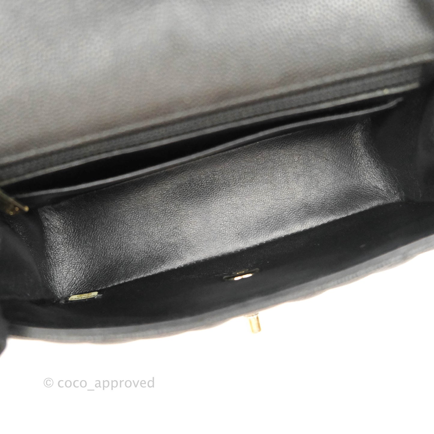Chanel Classic Mini Rectangular Flap Black Caviar Gold Hardware 17C