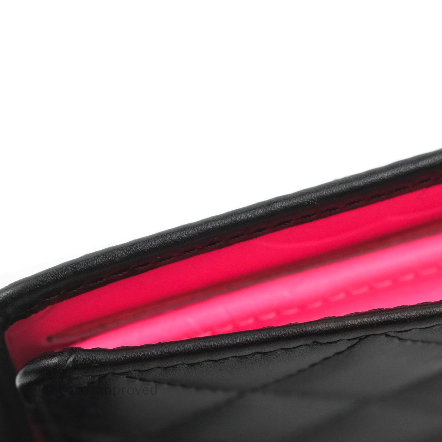 Chanel Quilted Cambon Yen Wallet Black Calfskin Silver Hardware