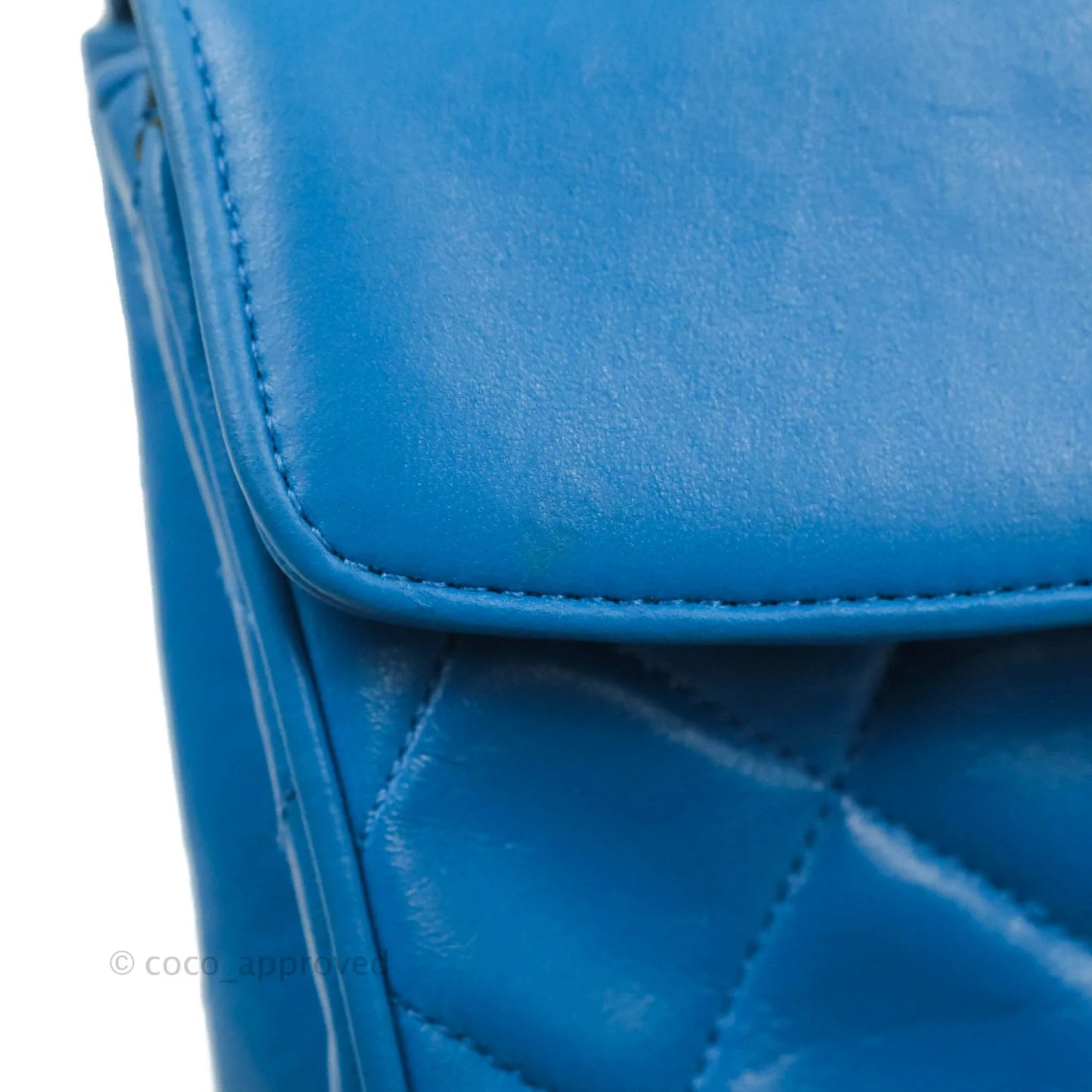 Chanel Vintage Trapezoid Flap Bag Blue Lambskin 24K Gold Hardware