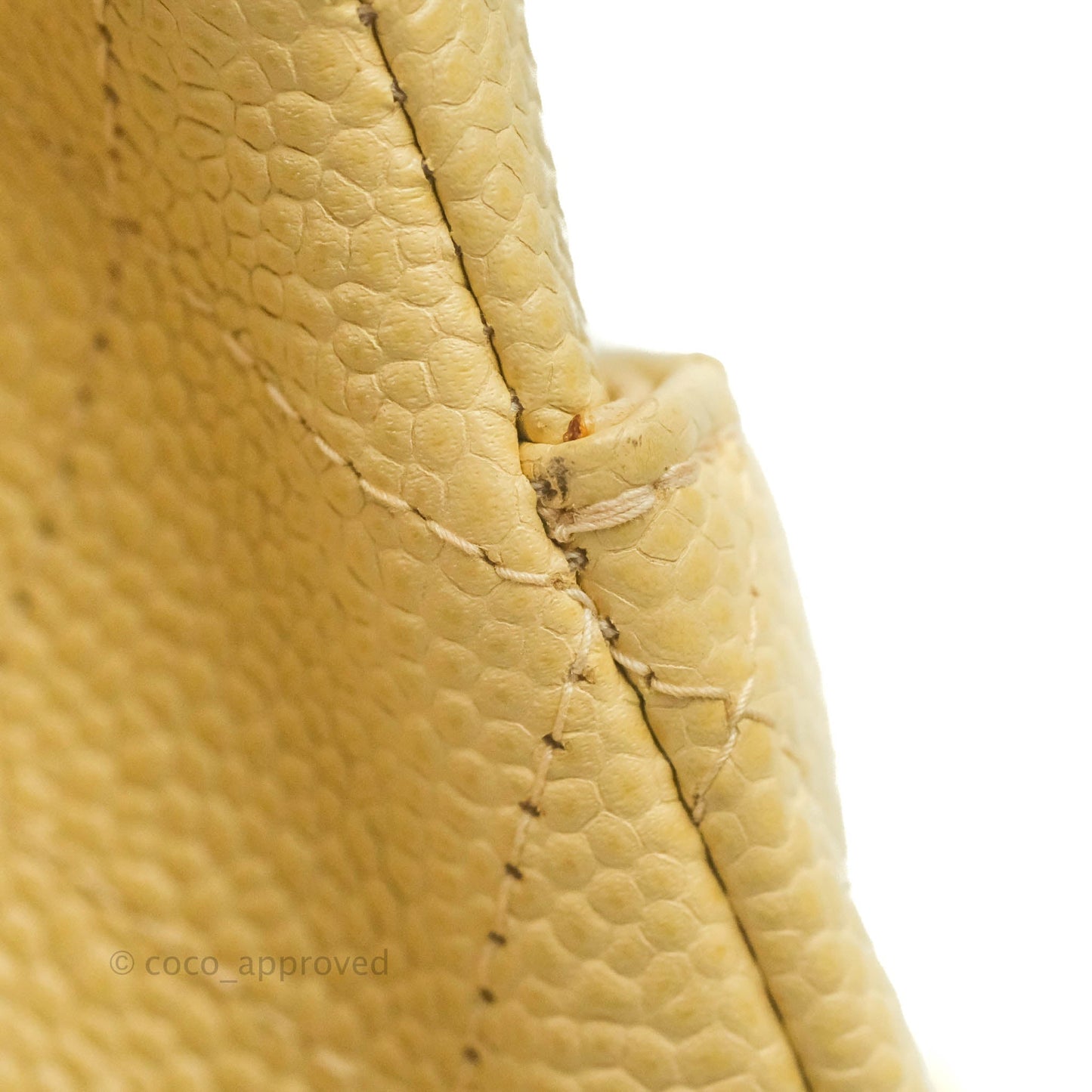 Chanel Vintage Classic M/L Medium Double Flap Bag Beige Caviar 24K Gold Hardware