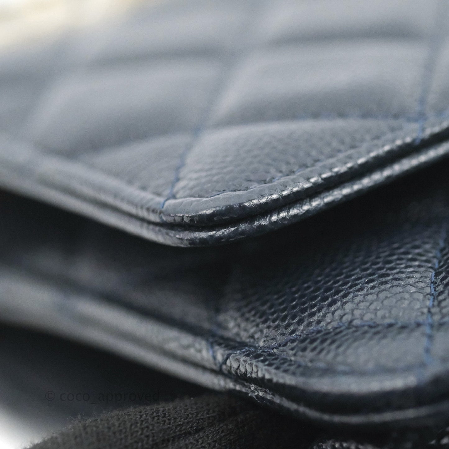 Chanel Quilted Classic Wallet on Chain WOC Navy Caviar Gold Hardware