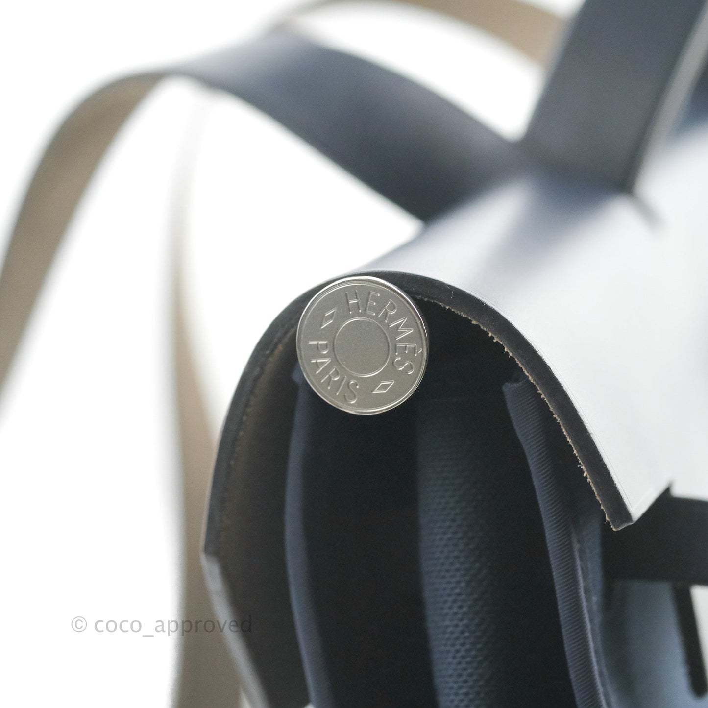 Hermès Herbag Zip 39 Navy Canvas Palladium Hardware