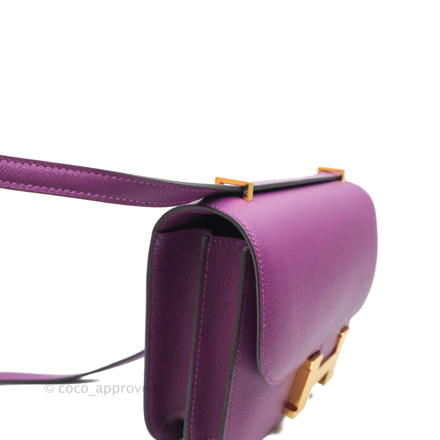 Hermès Constance Mini 18cm Evercolor Anemone Gold Hardware