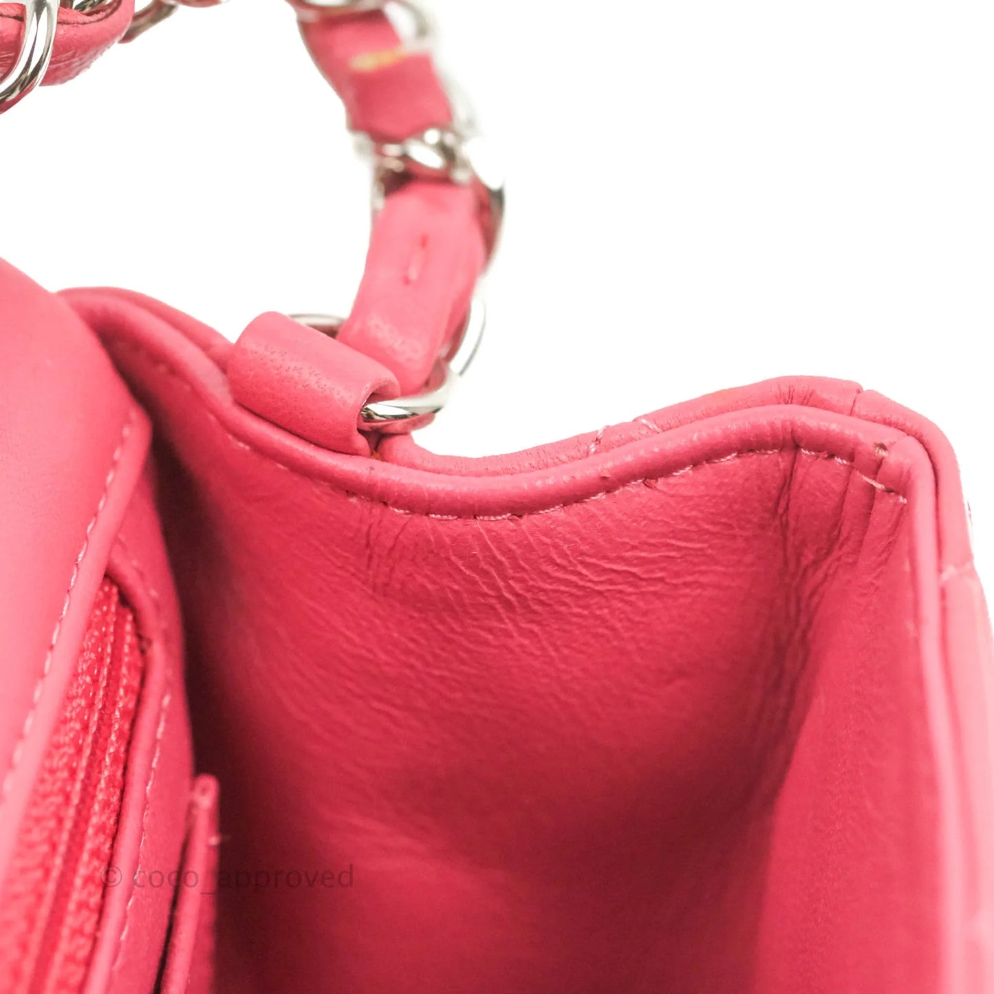 Chanel Quilted Mini Rectangular Flap Pink Lambskin Silver Hardware