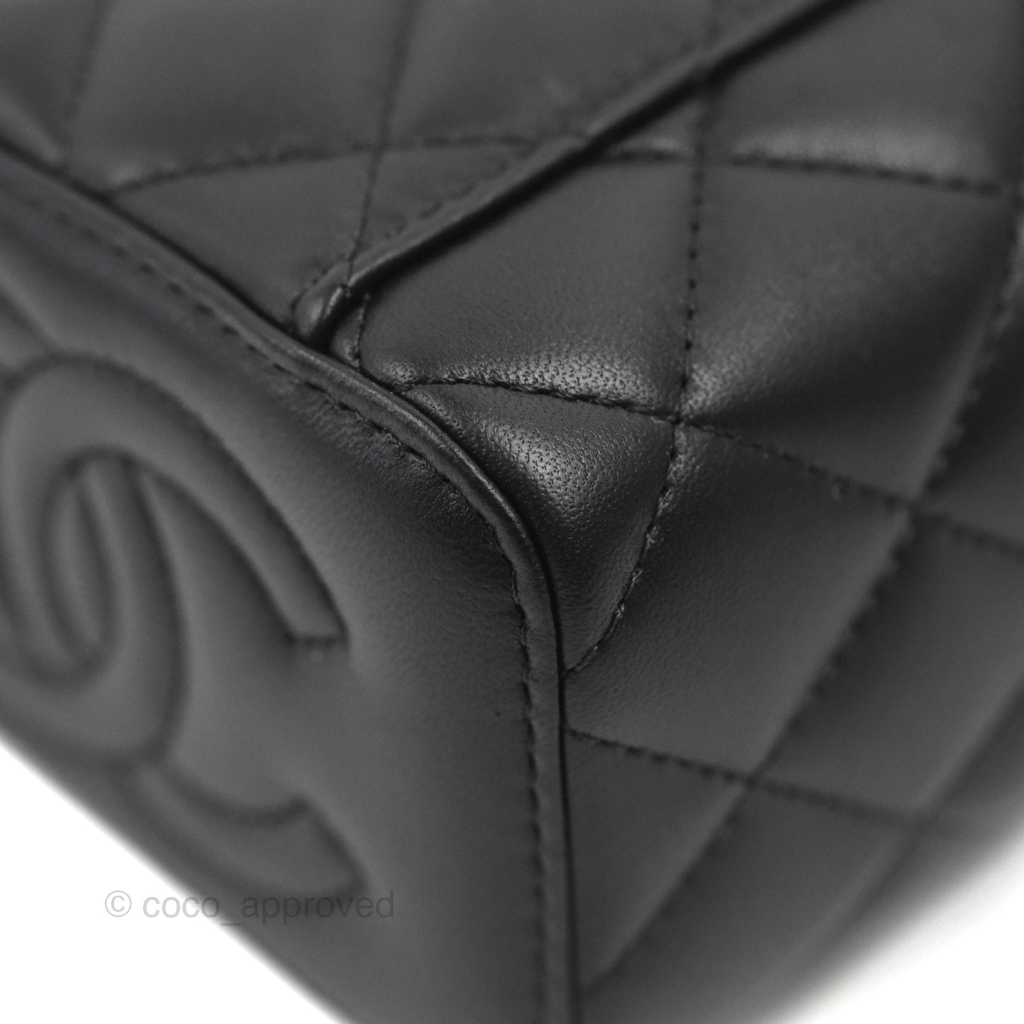 Chanel Mini Ball Crush Vanity With Chain Black Lambskin Gold Hardware