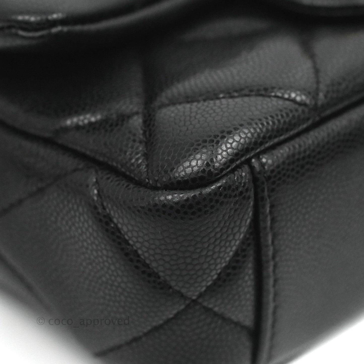 Chanel Mini Flap with Coin Charm Black Caviar Aged Gold Hardware 22A