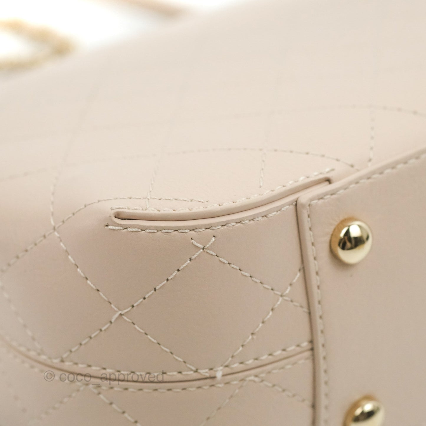 Chanel Flat Quilted Flap Bag Light Beige Calfskin Gold Hardware