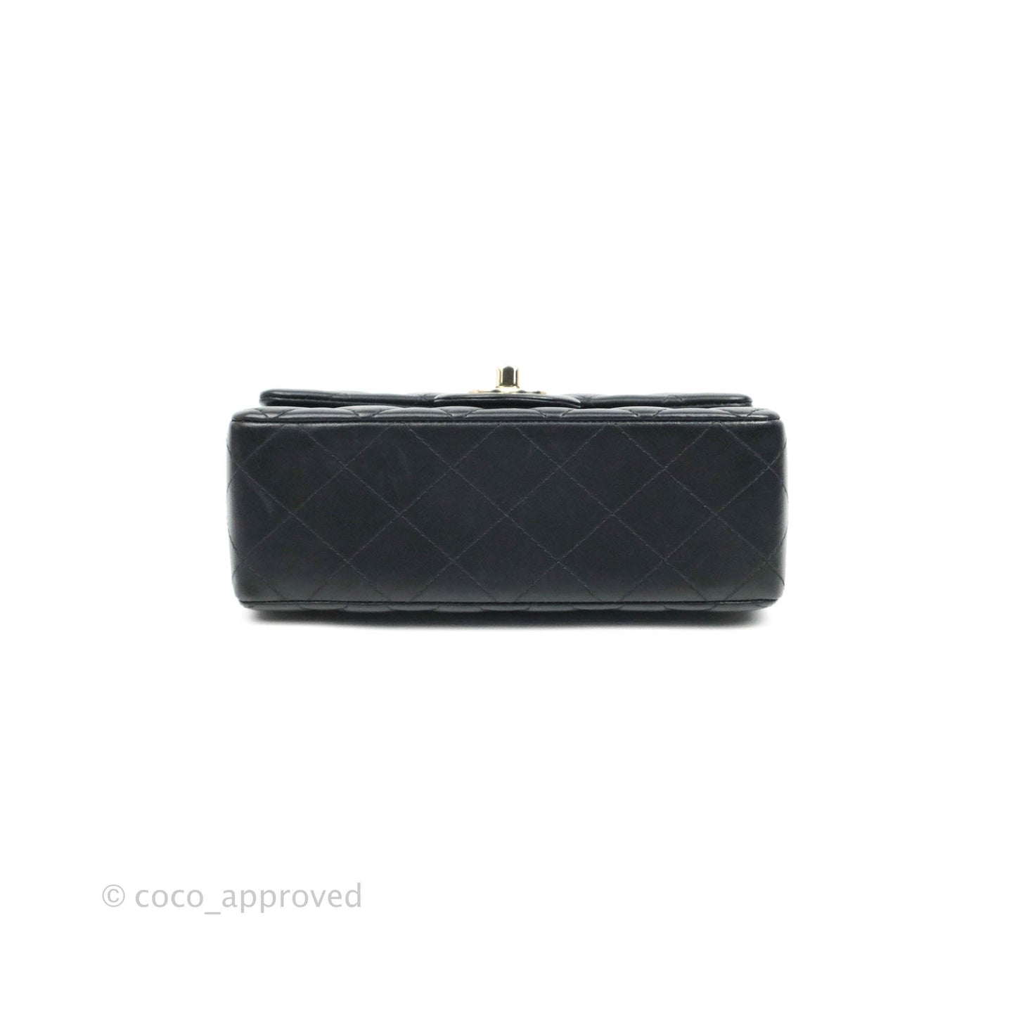 Chanel Quilted Mini Rectangular Black Lambskin Gold Hardware