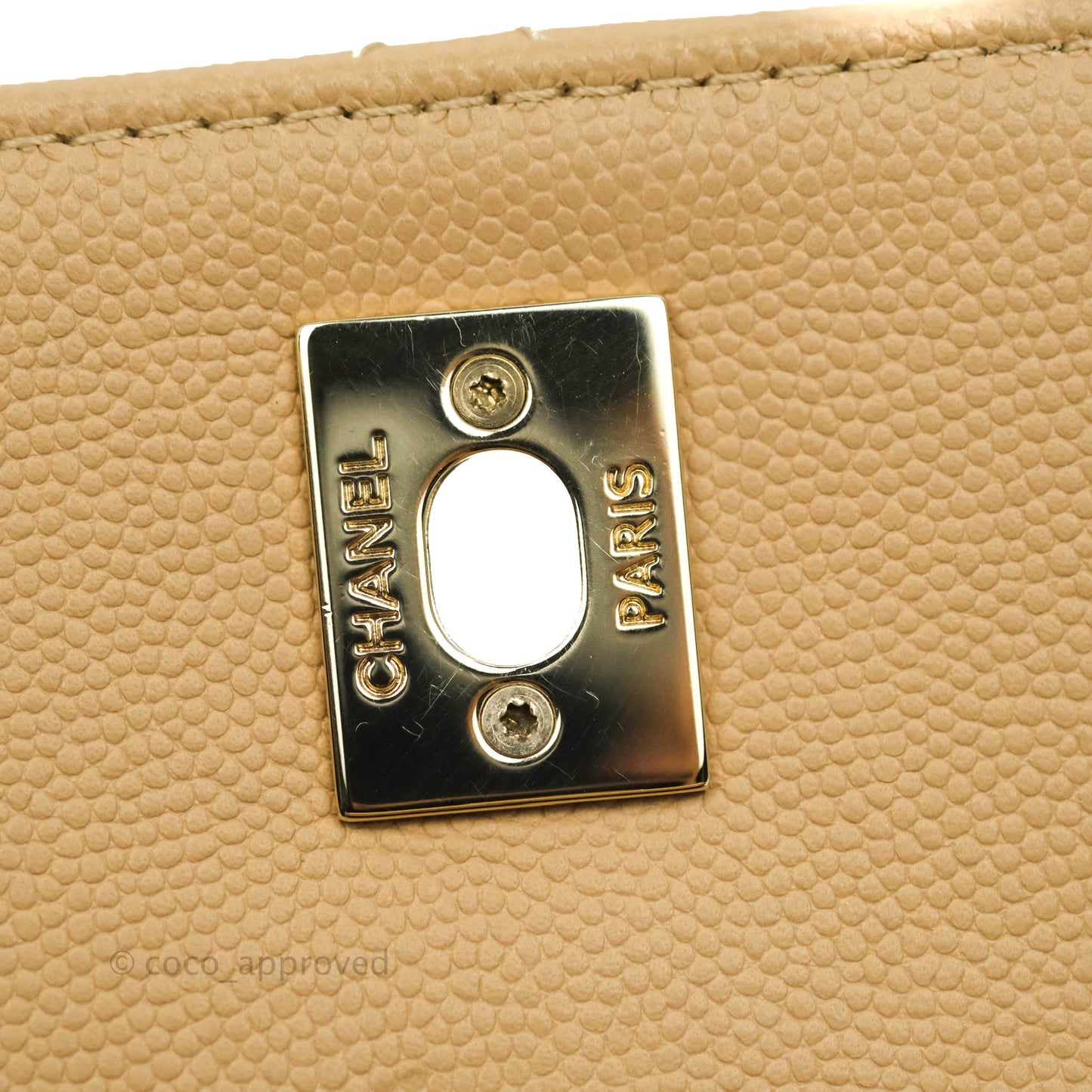 Chanel Quilted Small Business Affinity Flap Dark Beige Caviar Light Gold Hardware