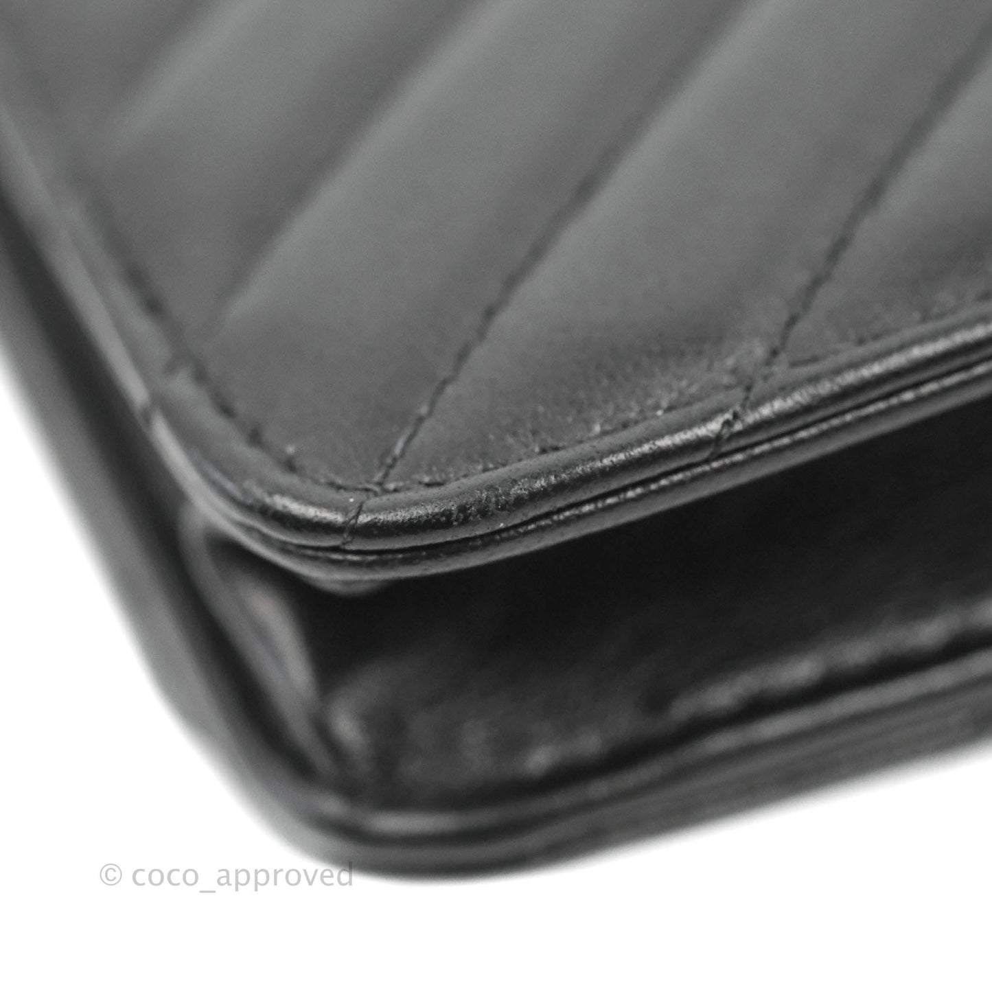 Chanel Trendy CC WOC Wallet on Chain Chevron Black Lambskin Gold Hardware