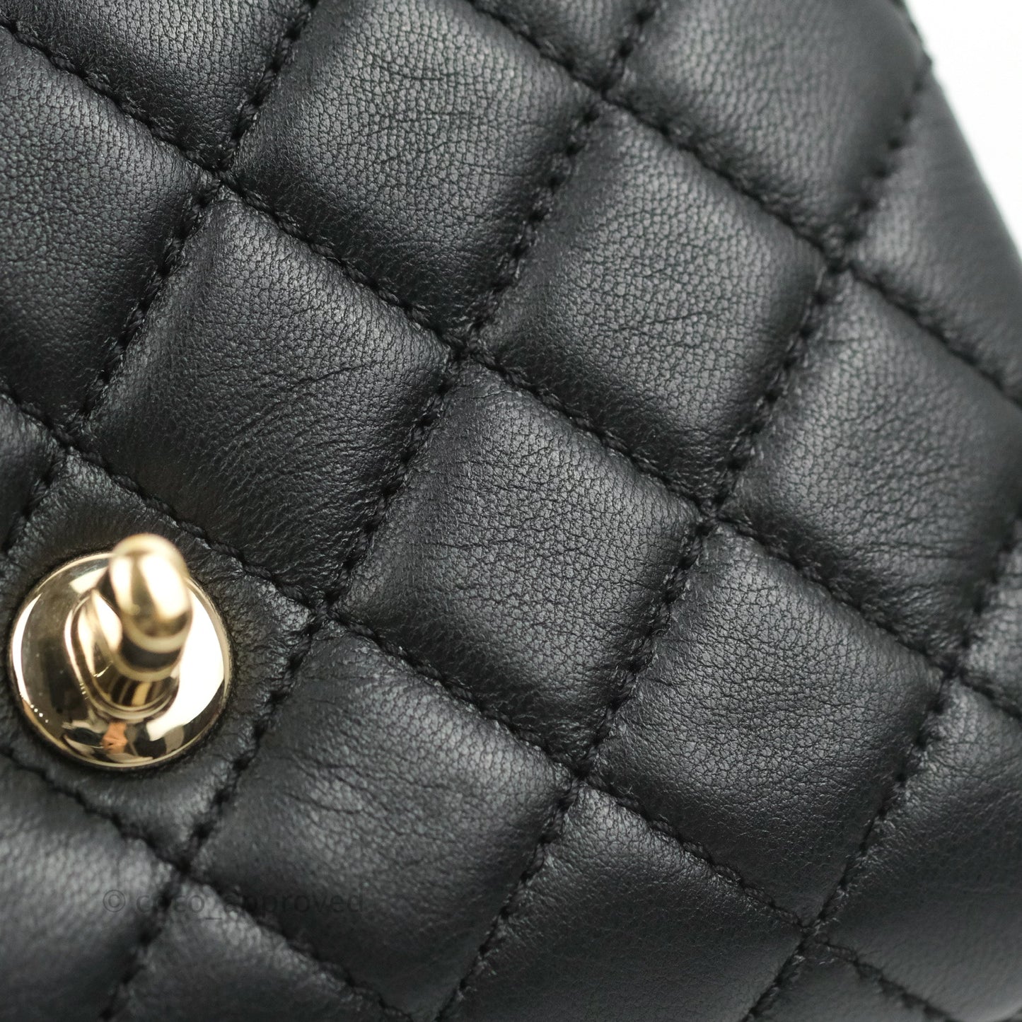 Chanel Quilted Mini Rainbow Coco Handle Bag Lambskin Black Gold Hardware