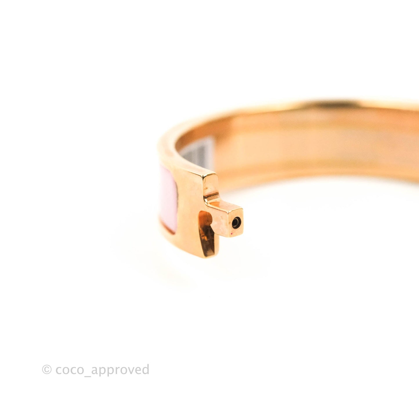 Hermès Clic H Bracelet Pink Nacarat Rose Gold PM