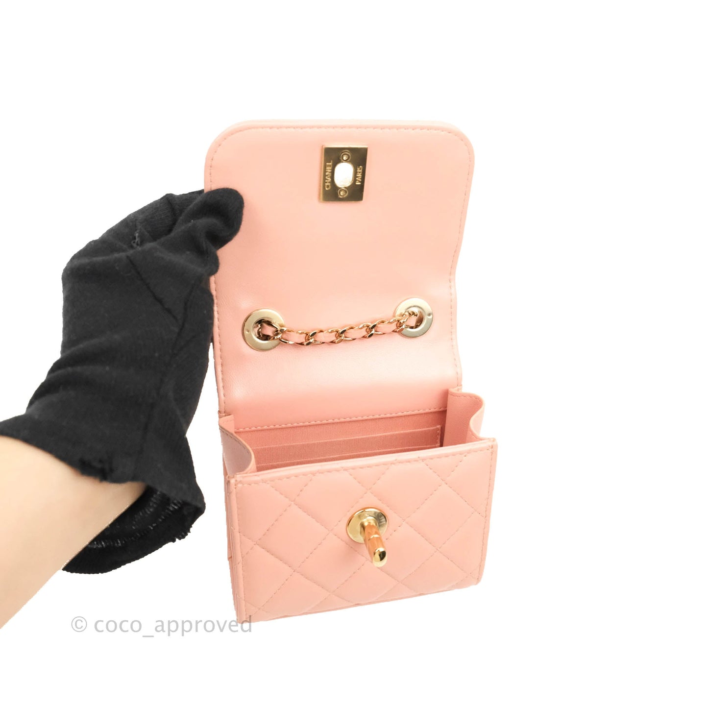 Chanel Mini Quilted Trendy CC Clutch With Chain Pink Lambskin Gold Hardware
