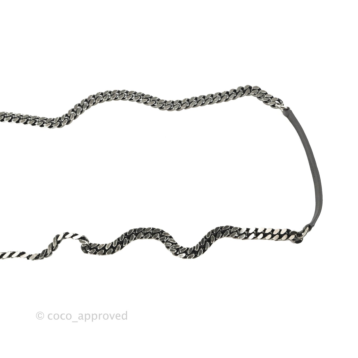 Saint Laurent Chevron Medium College Grey Chain Bag Ruthenium Hardware