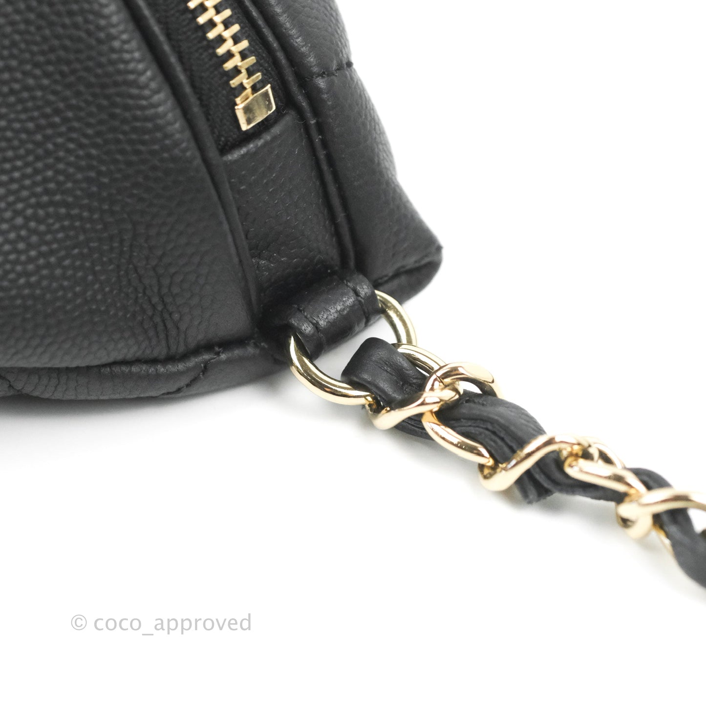 Chanel Quilted Business Affinity Waist Belt Bag Black Caviar Gold Hardware