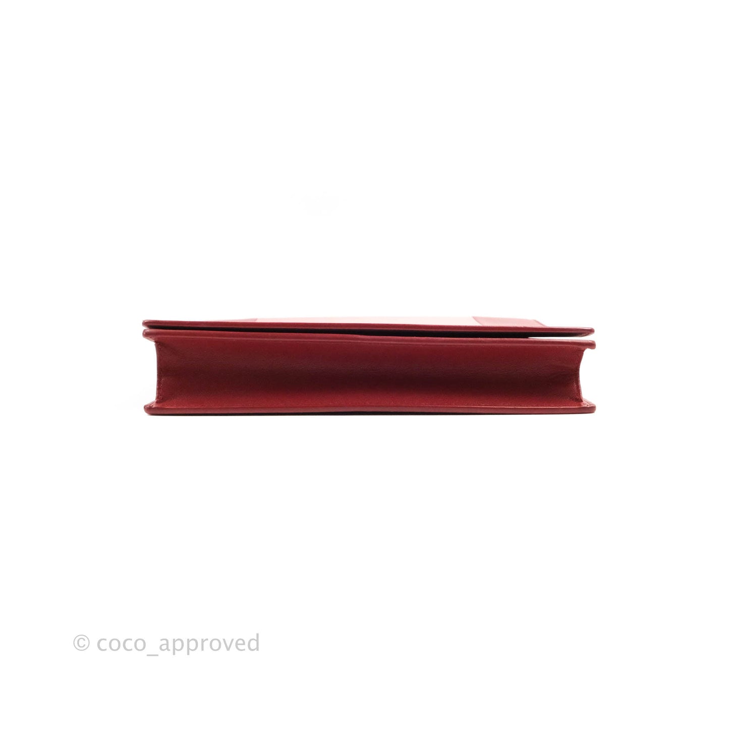 Celine Frame Evening Clutch On Chain Red Pink Smooth Lambskin Silver Hardware