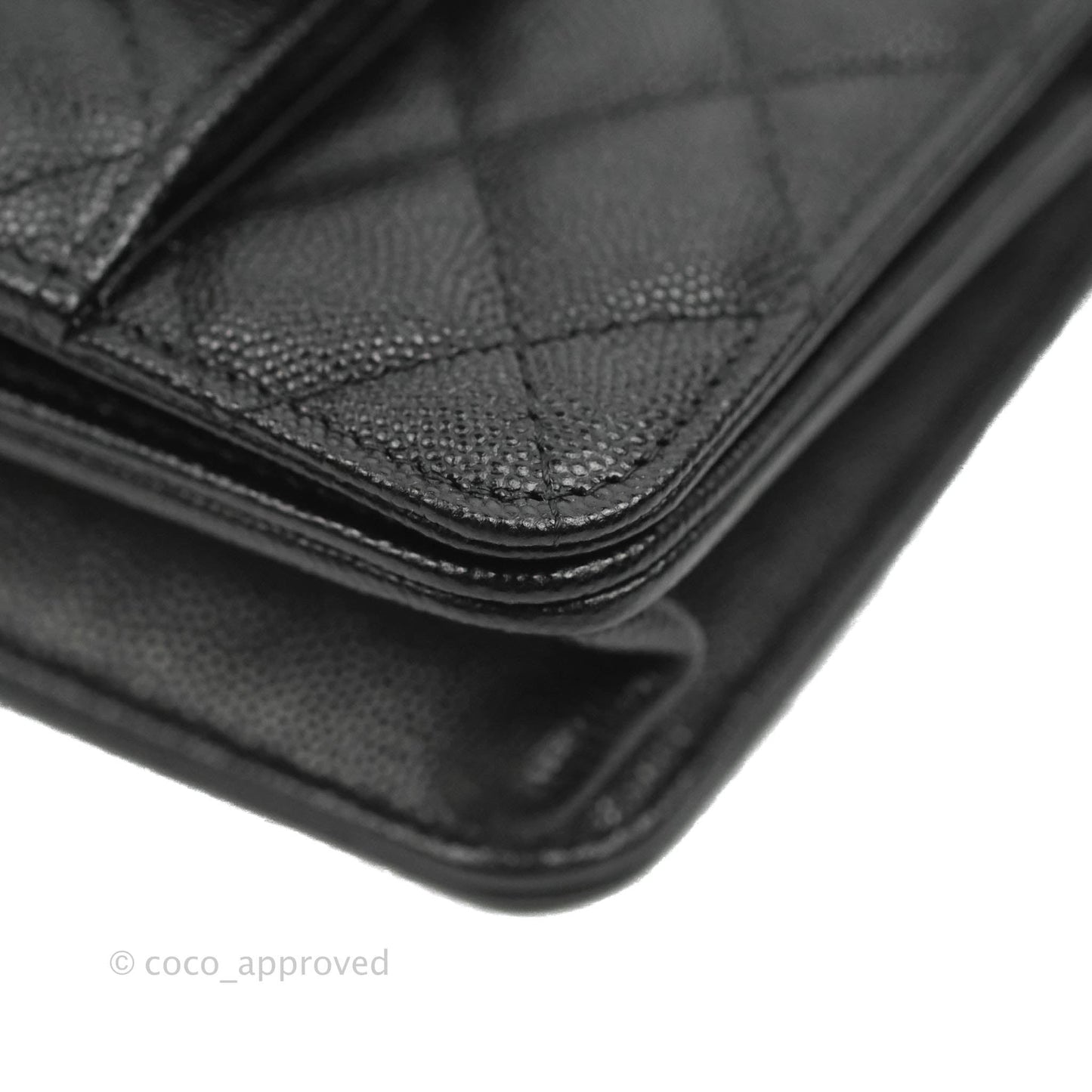 Chanel Quilted WOC Black Caviar Gold Hardware 22A