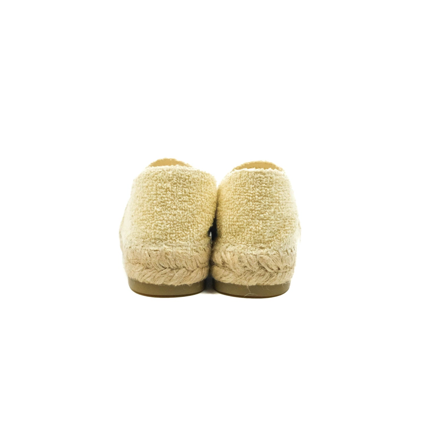 Chanel Espadrille Pink Beige Fabric Size 37C