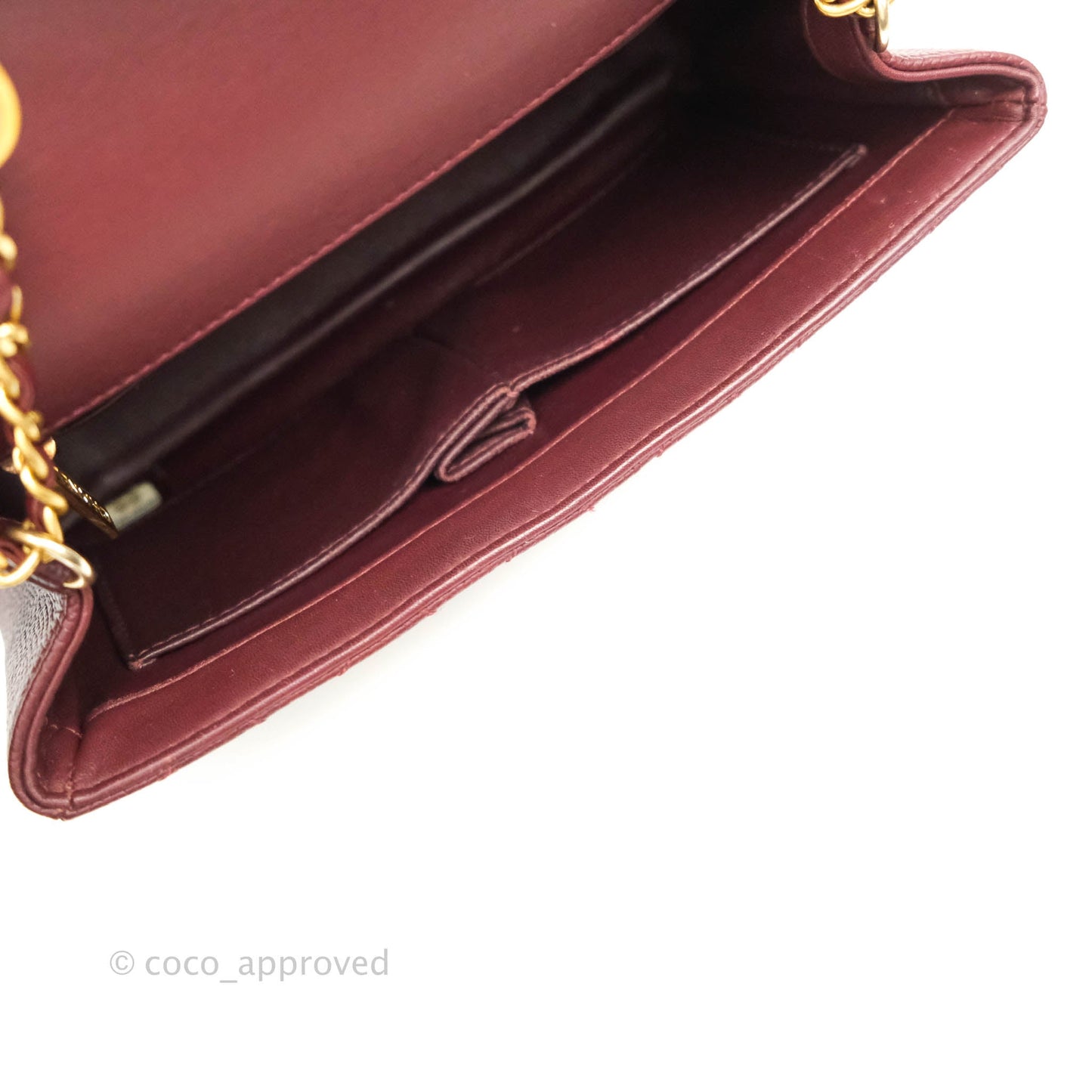 Chanel Quilted Small CC Filigree Flap Burgundy Caviar