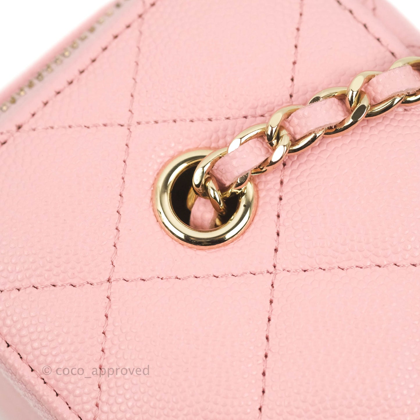 Chanel Classic Vanity With Chain Pink Caviar Gold Hardware