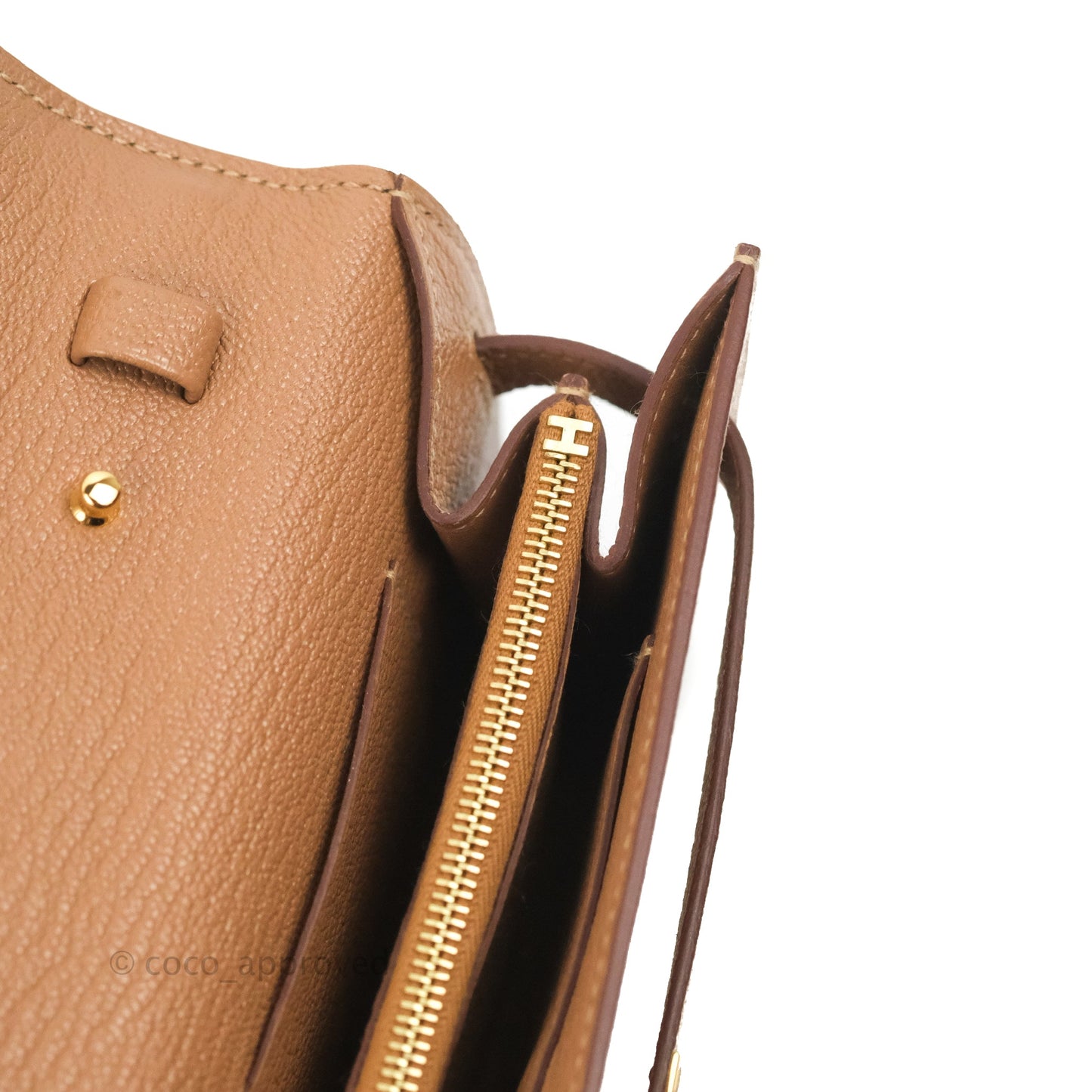 Hermès Kelly To Go Wallet Quebracho Chevre Mysore Gold Hardware