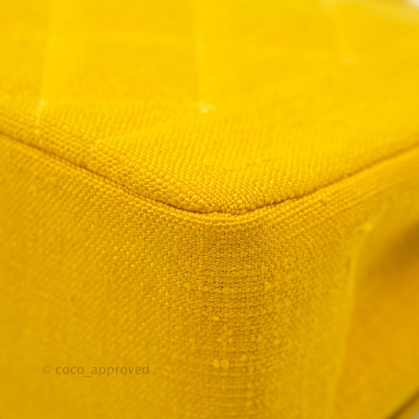Chanel Vintage Small Classic Diana Flap Bag Yellow Linen Fabric 24K Gold Hardware