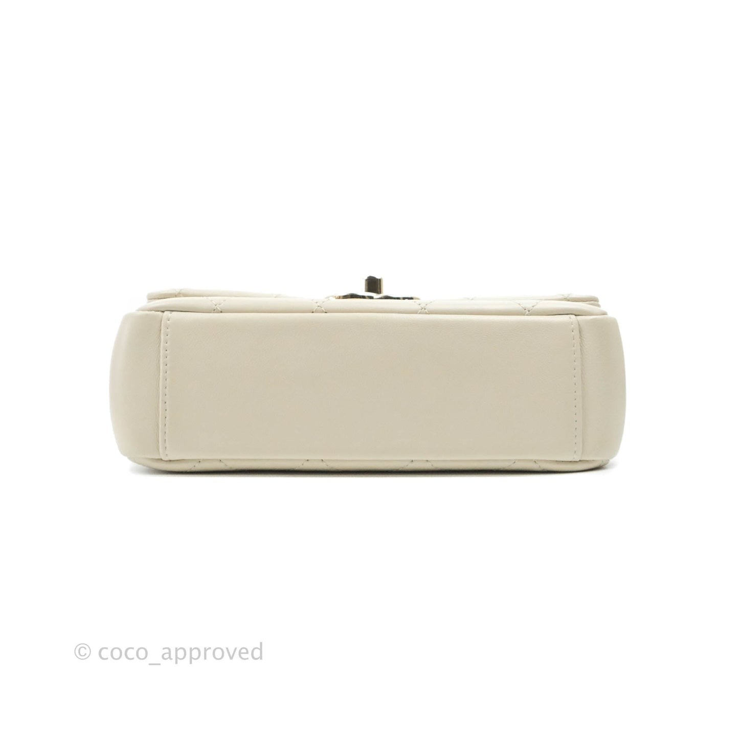 Chanel Flat Quilted Flap Bag Lambskin & Gold-Tone Ivory