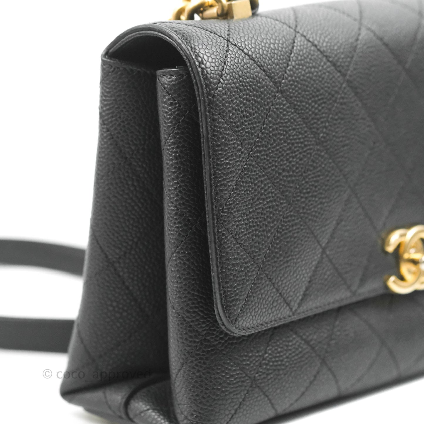 Chanel Small Chic Affinity Grained Calfskin Black Gold Hardware